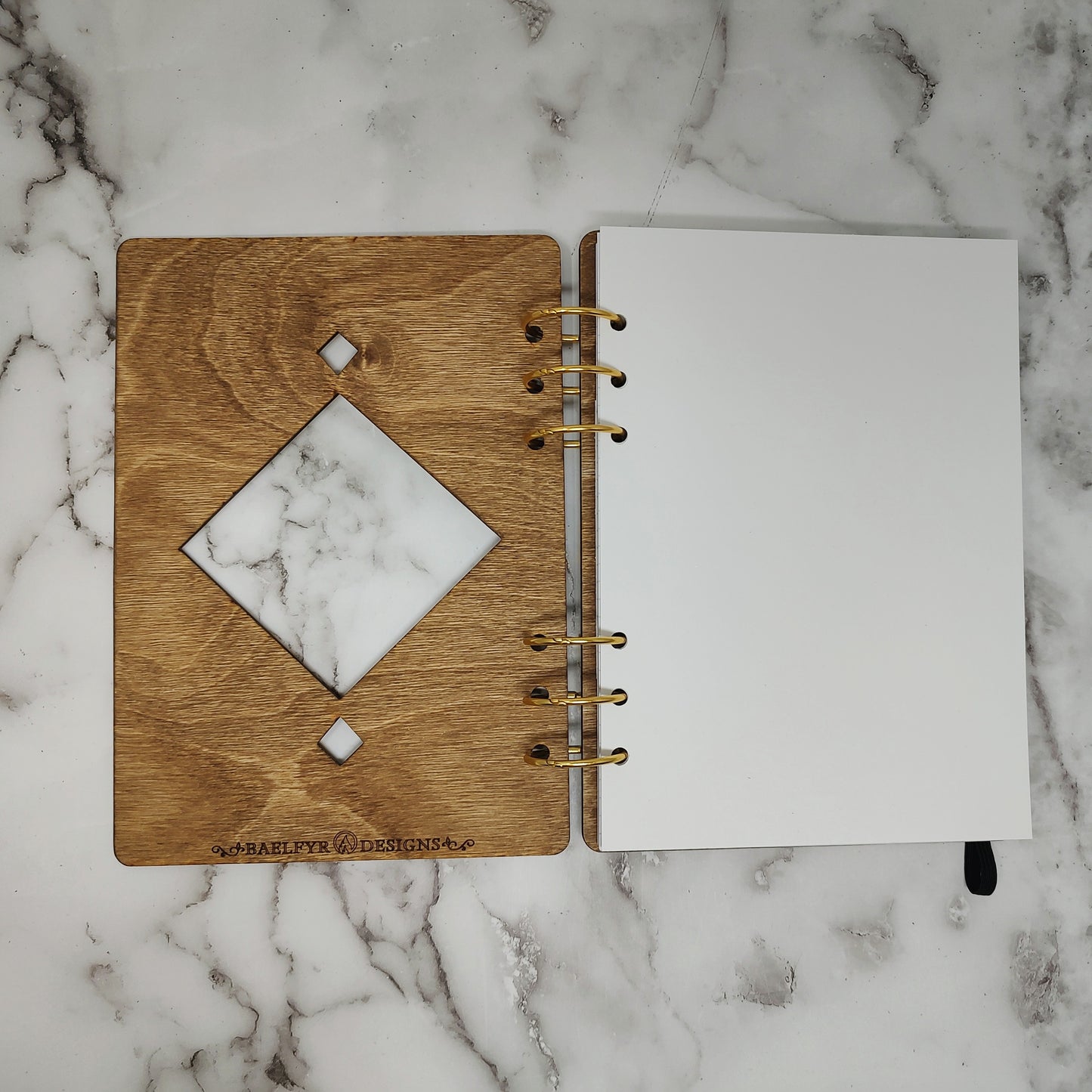 A5 Size - Art Deco Inspired Wooden Notebook