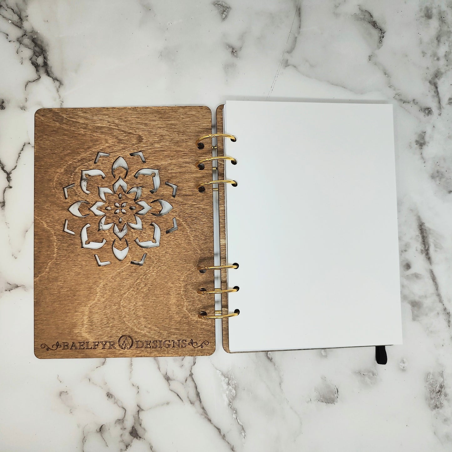 *NEW Version* Small Mandala A5 Wooden Notebook