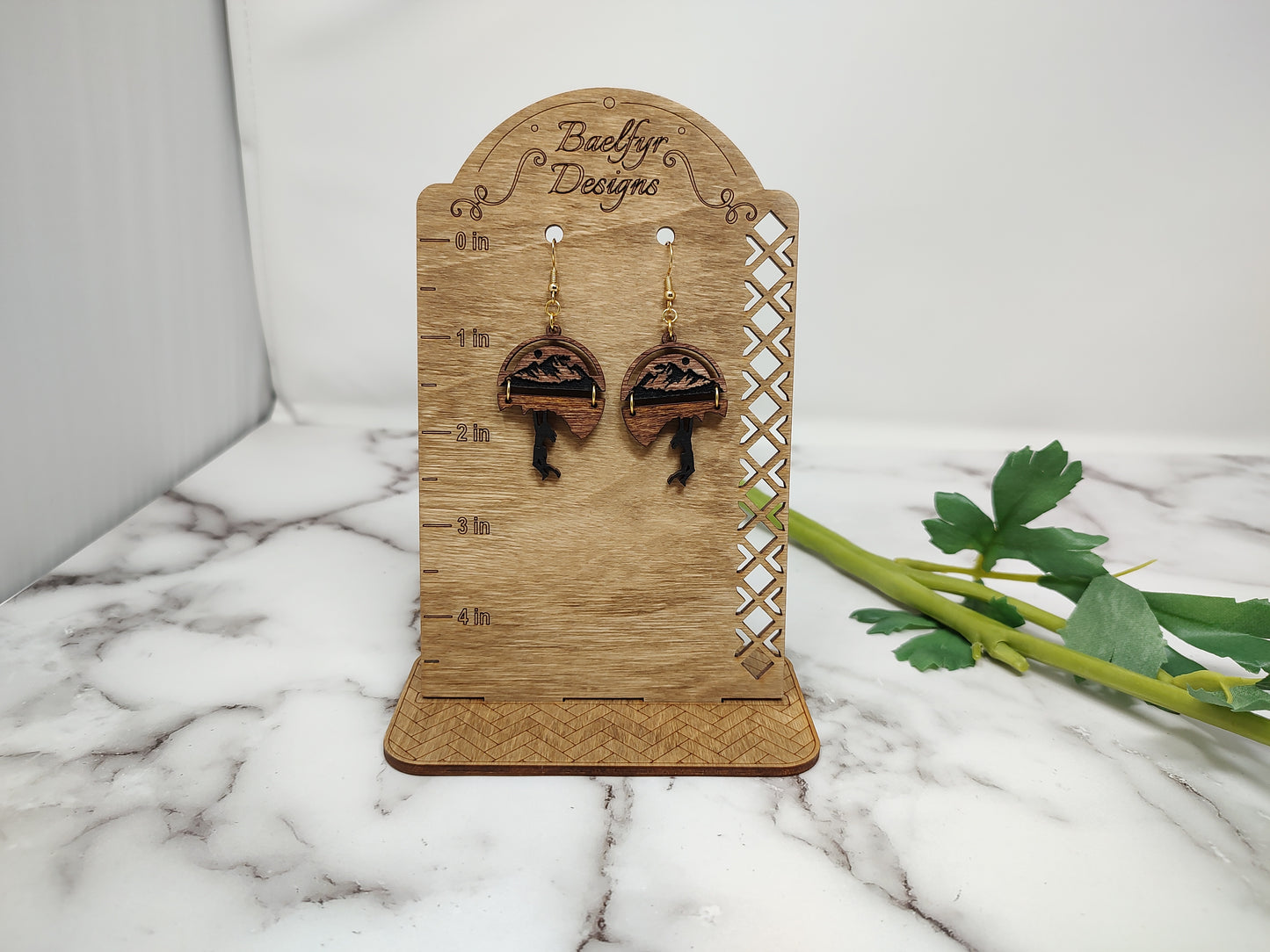 Mountain Climber Wooden Earrings