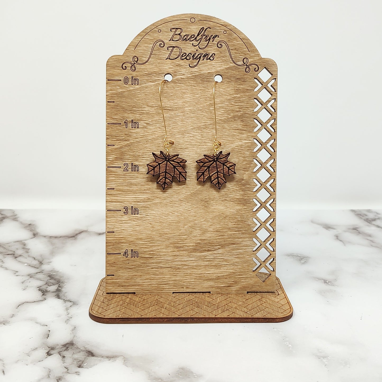 Maple Leaf Wooden Earrings