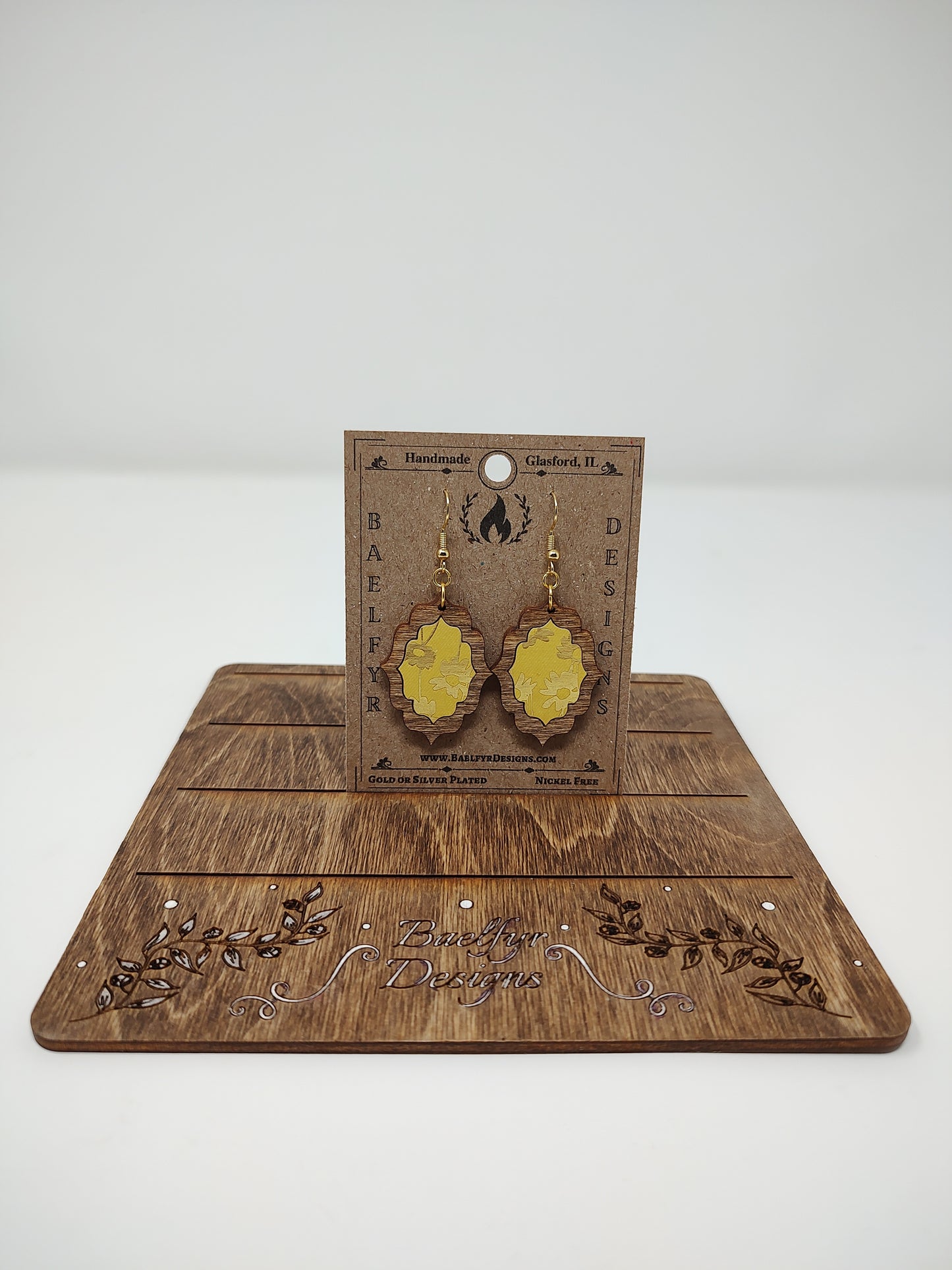 *Limited* Yellow Scalloped Edge Earrings