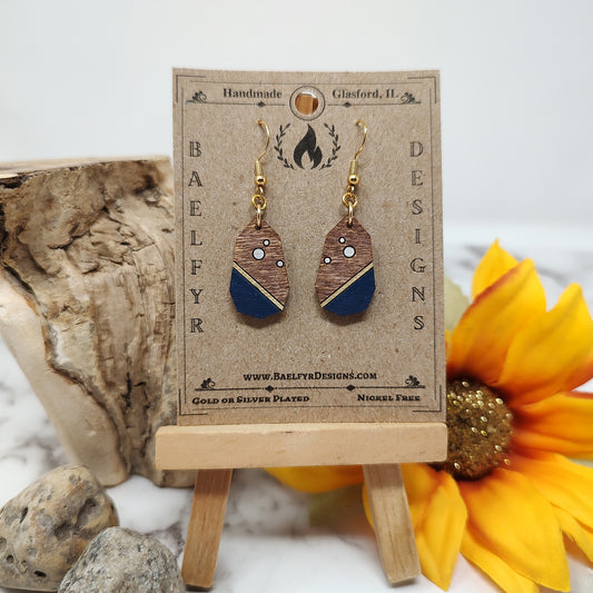 *Limited* Small Navy geometric dangle Earring