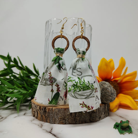 Herb Garden Cotton Earrings