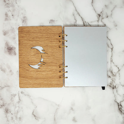 A5 Size - Butterfly Moon Wooden Notebook