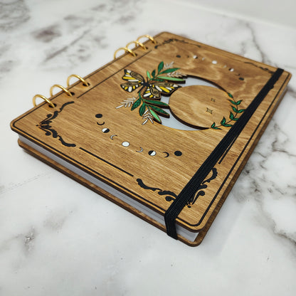 A5 Size - Butterfly Moon Wooden Notebook