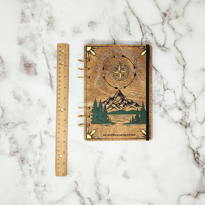 A5 Size - Not All who Wander are Lost Wooden Notebook