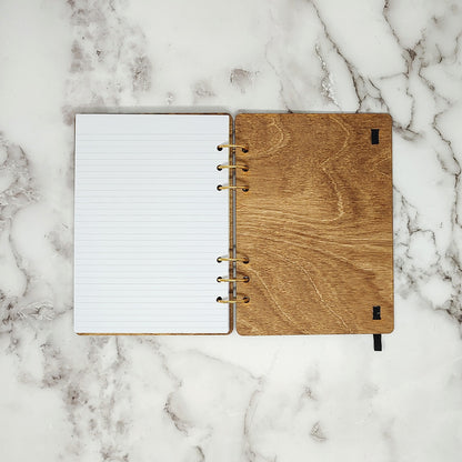 A5 Size - Not All who Wander are Lost Wooden Notebook