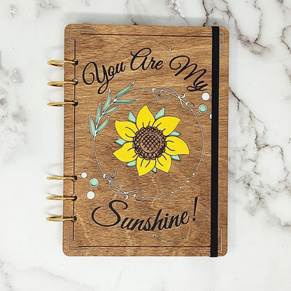 A5 Size - You are my Sunshine Wooden Notebook