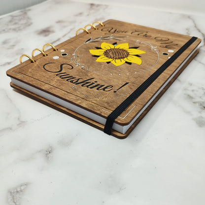 A5 Size - You are my Sunshine Wooden Notebook