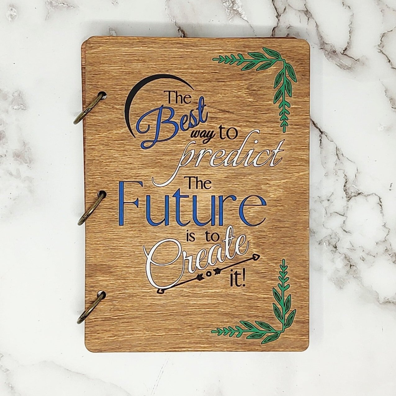 *3 Hole Punch* Create the Future A5 Wooden Notebook