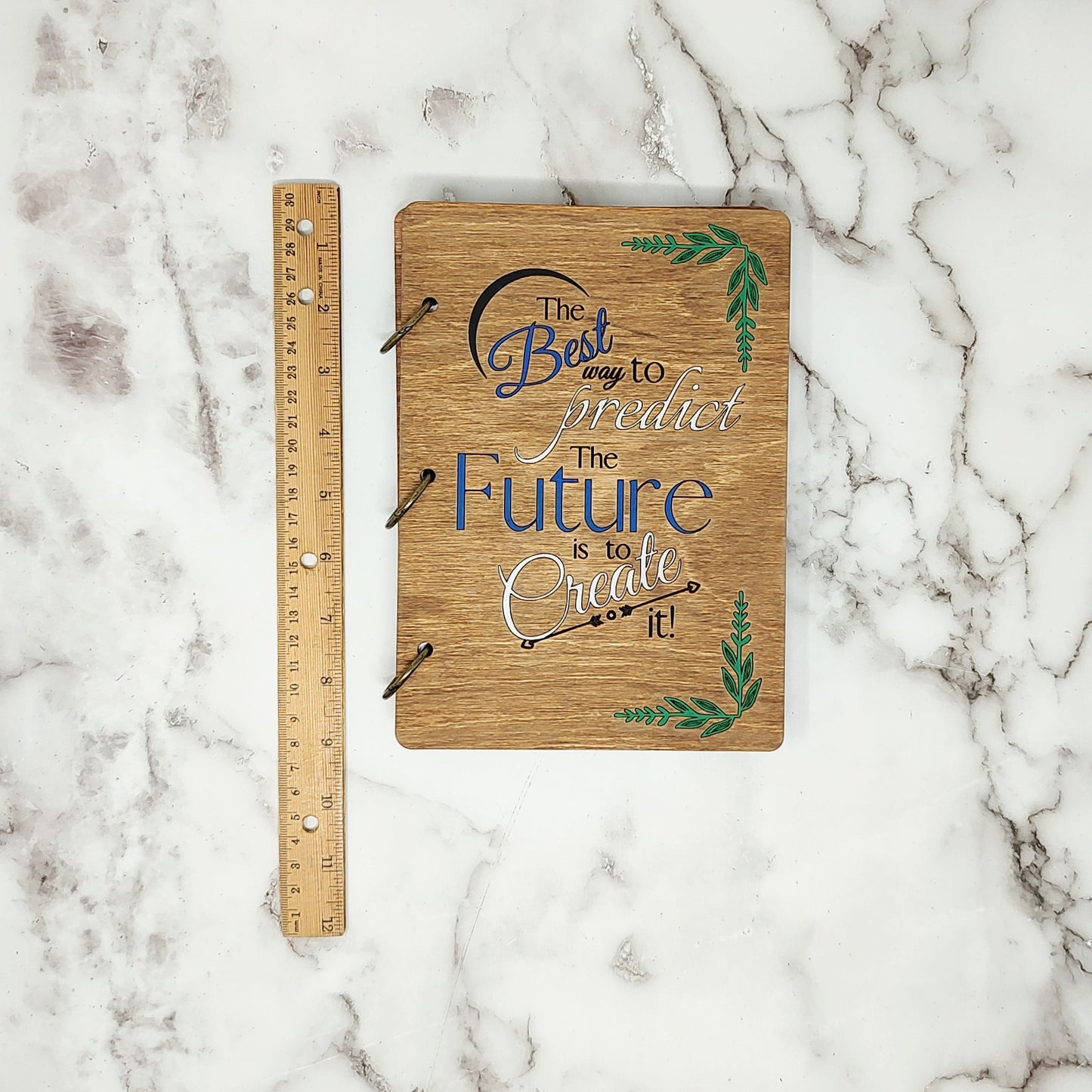 *3 Hole Punch* Create the Future A5 Wooden Notebook