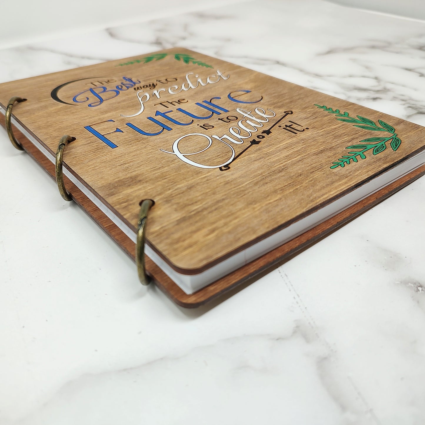 *3 Hole Punch* Create the Future A5 Wooden Notebook