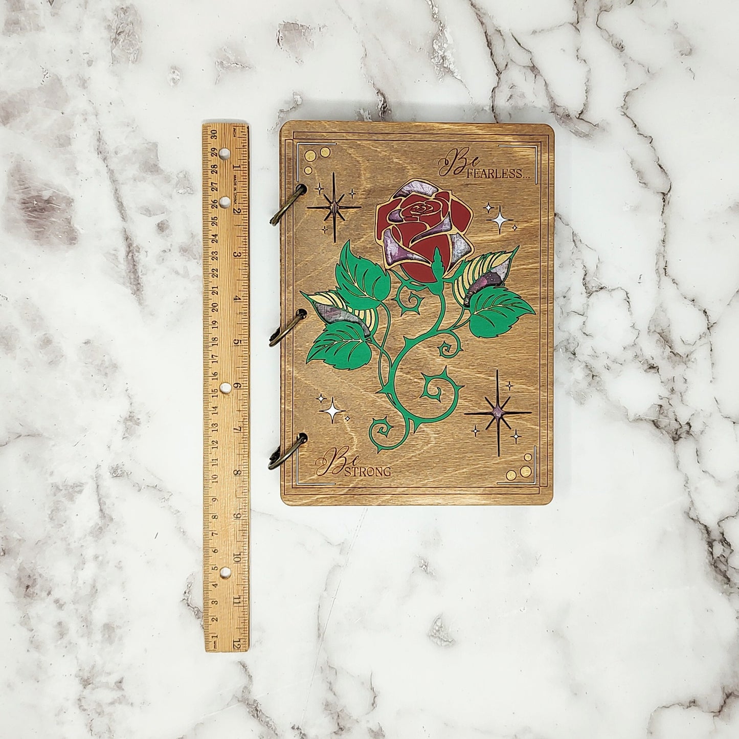 *3 Hole Punch* Briar Rose A5 Wooden Notebook