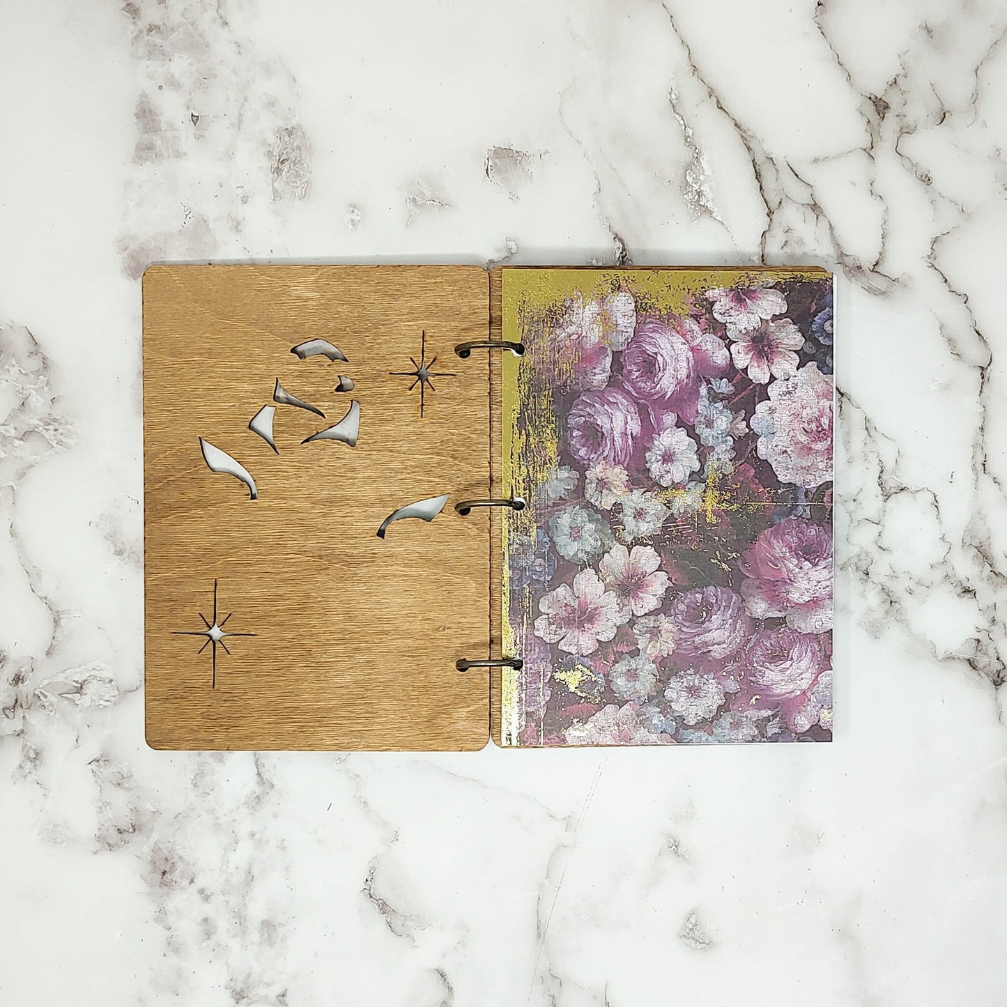 *3 Hole Punch* Briar Rose A5 Wooden Notebook