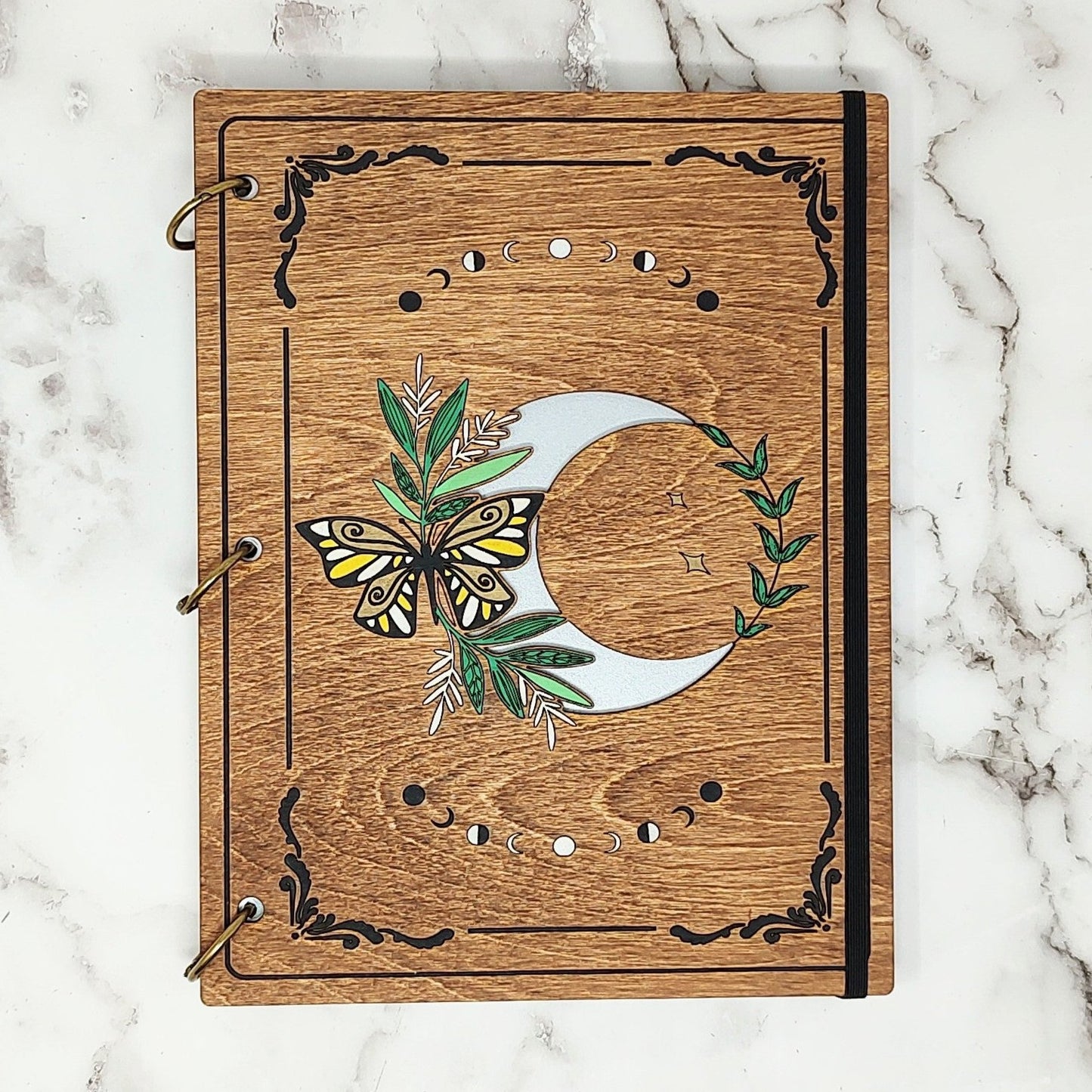 FULL Size - Butterfly Moon Wooden Notebook