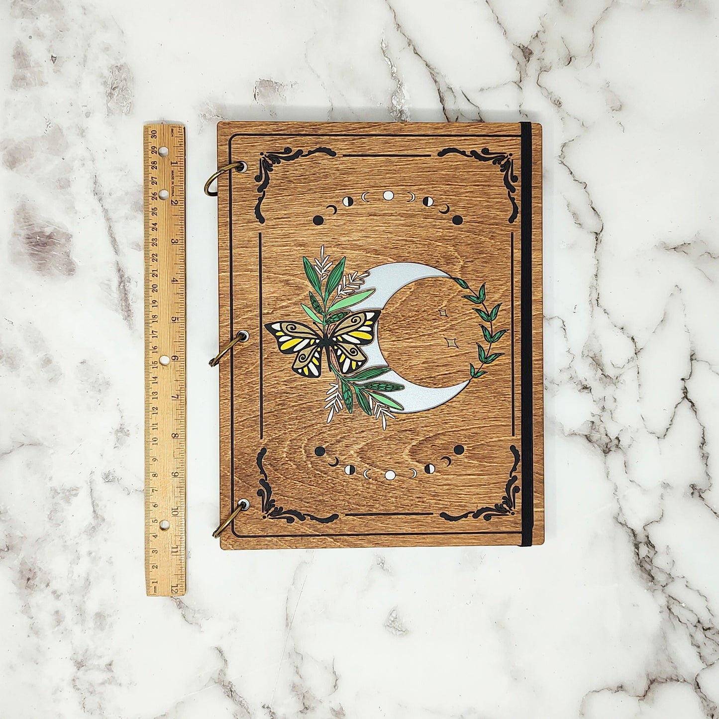 FULL Size - Butterfly Moon Wooden Notebook