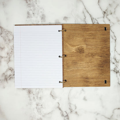 Large Size - Butterfly Moon Wooden Notebook
