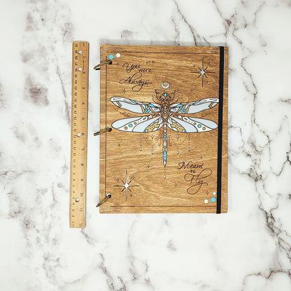 Large Size - Dragonfly Wooden Notebook