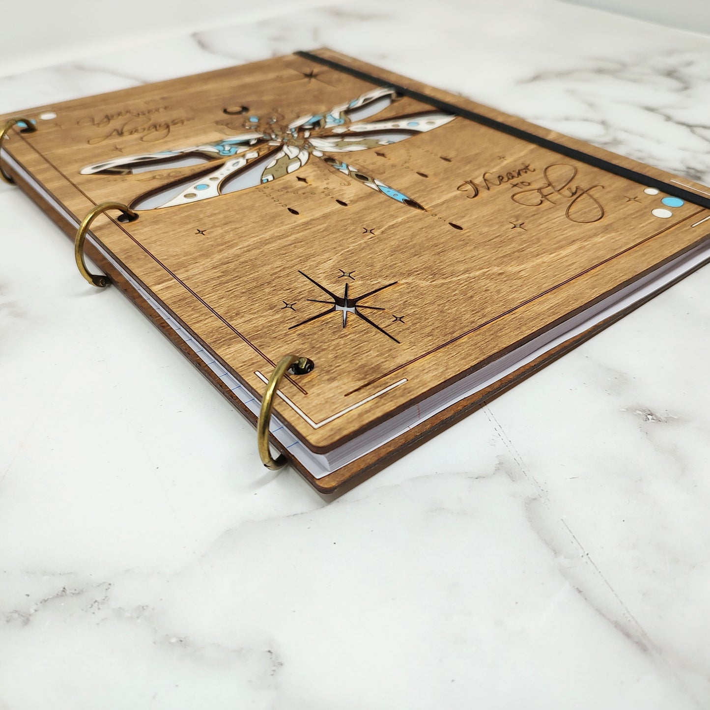 FULL Size - Dragonfly Wooden Notebook