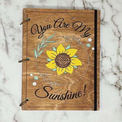 Large Size - You are my Sunshine Wooden Notebook