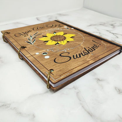Large Size - You are my Sunshine Wooden Notebook