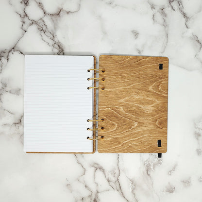 A5 Size - Small Business Big Dreams Wooden Notebook