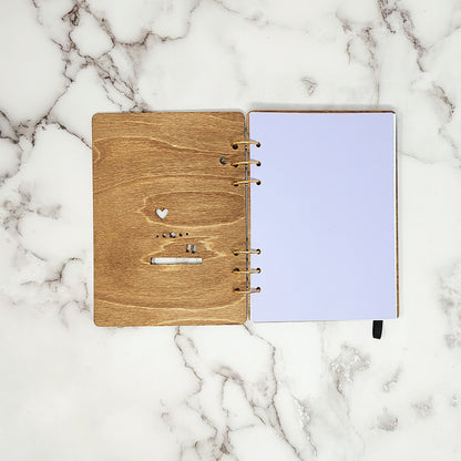 A5 Size - Introverted Book Club Wooden Notebook