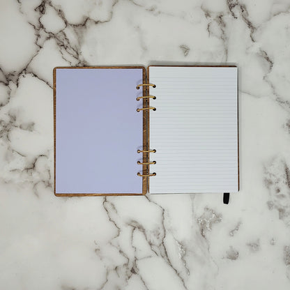 A5 Size - Introverted Book Club Wooden Notebook