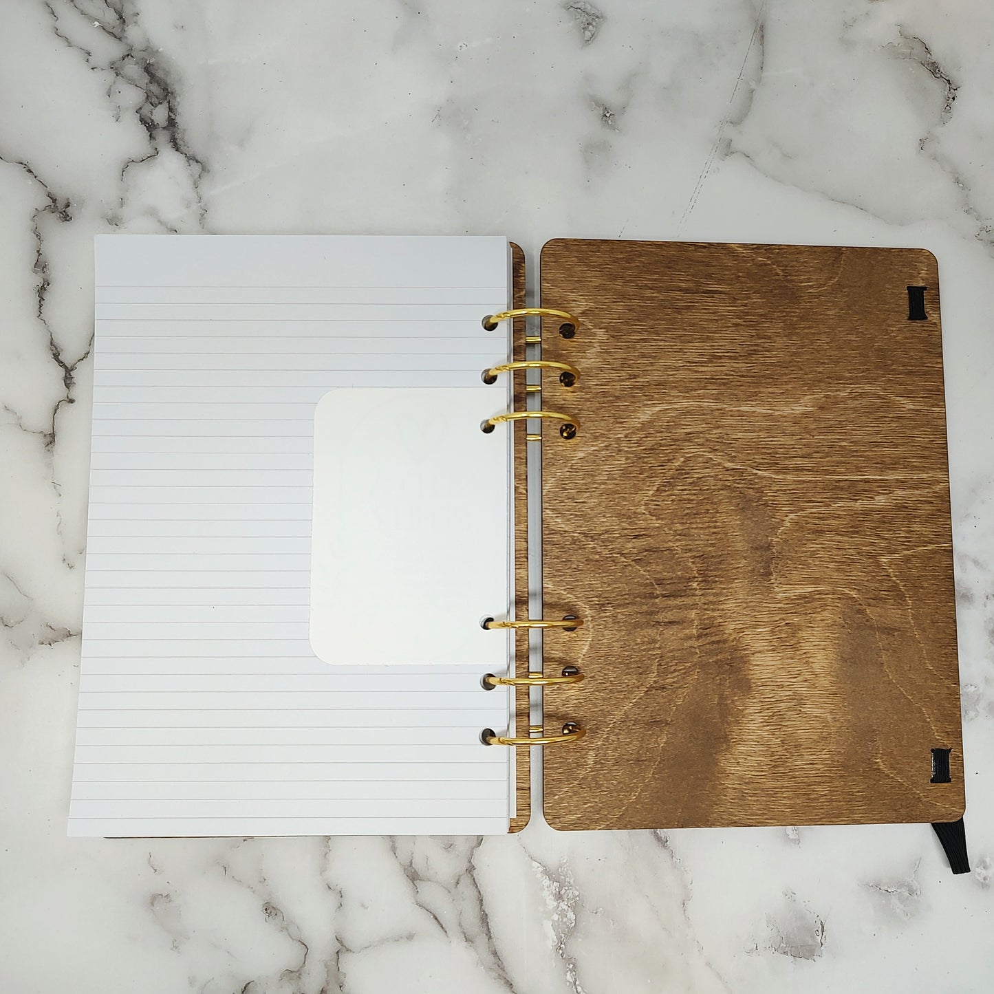 A5 Size - Antique Flower Fabric Covered Wooden Notebook