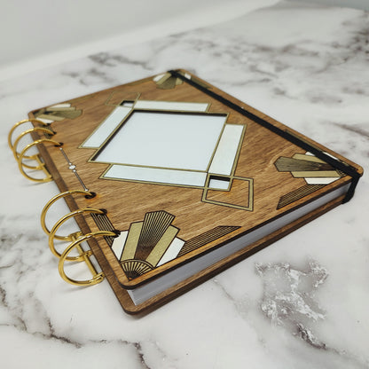 A5 Size - Art Deco Inspired Wooden Notebook