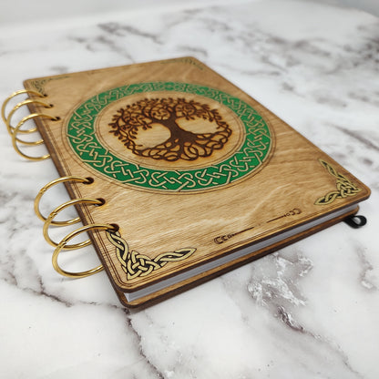 A5 Size -  Tree of Life Wooden Notebook
