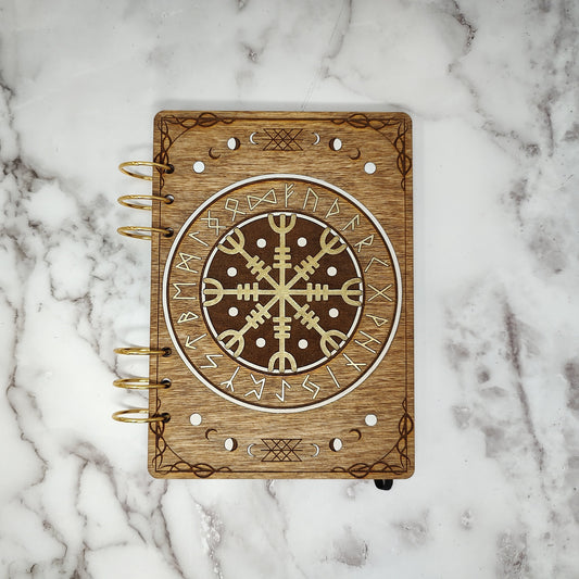 A5 Size -  Norse Runes Wooden Notebook
