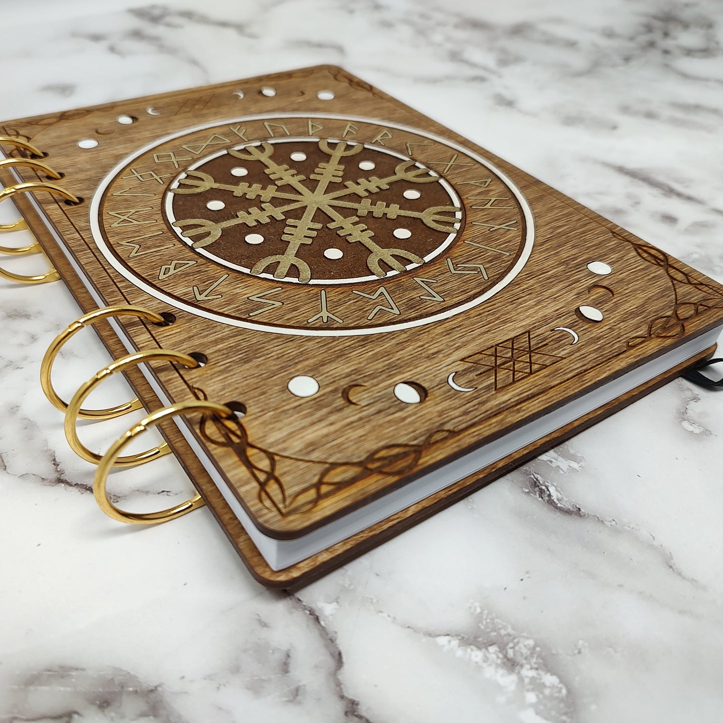 A5 Size -  Norse Runes Wooden Notebook