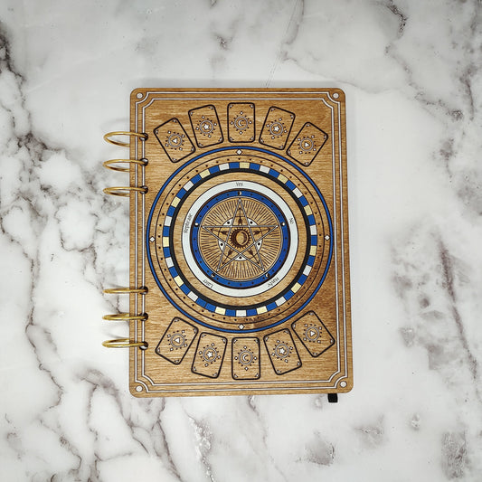 A5 Size -  Divination Themed Wooden Notebook