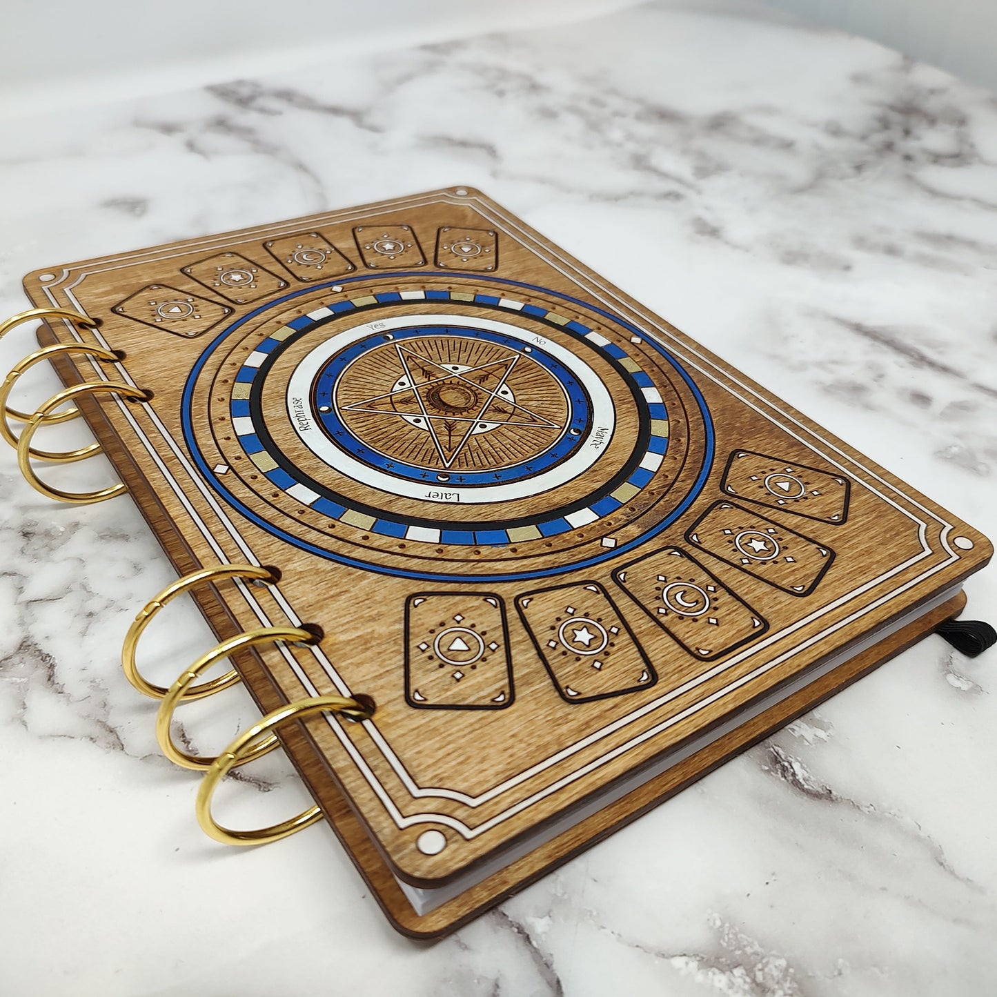 A5 Size -  Divination Themed Wooden Notebook