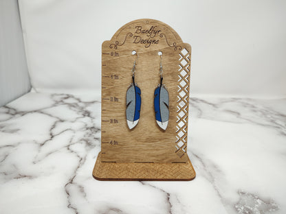 Mallard Duck Feather Wooden Earrings