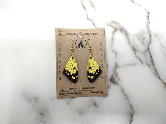 Alfalfa Butterfly Wing Wooden Earrings