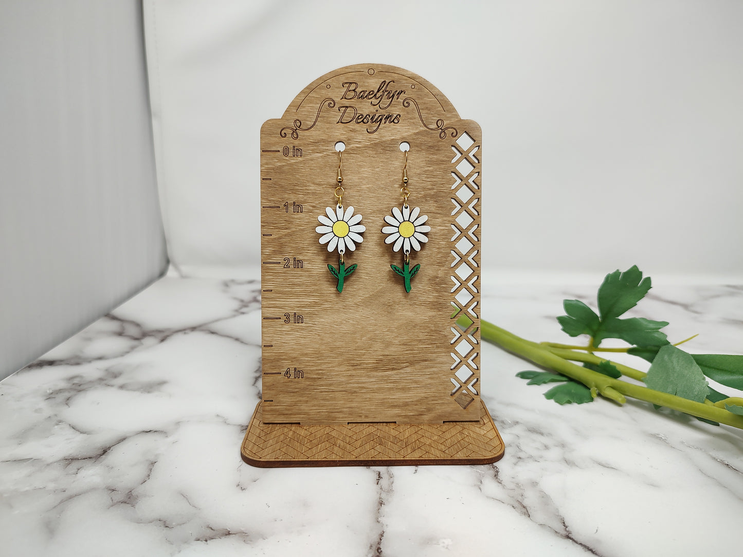 Daisy with Stem Earrings