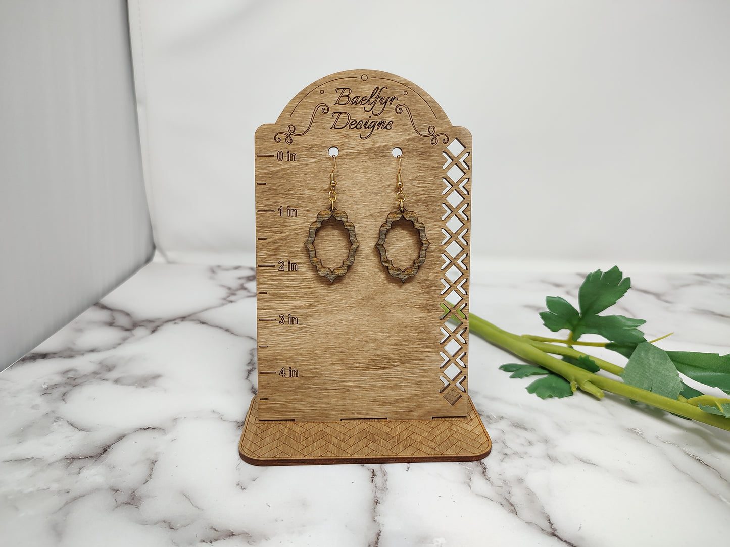 Grey Scallop Wooden Earrings