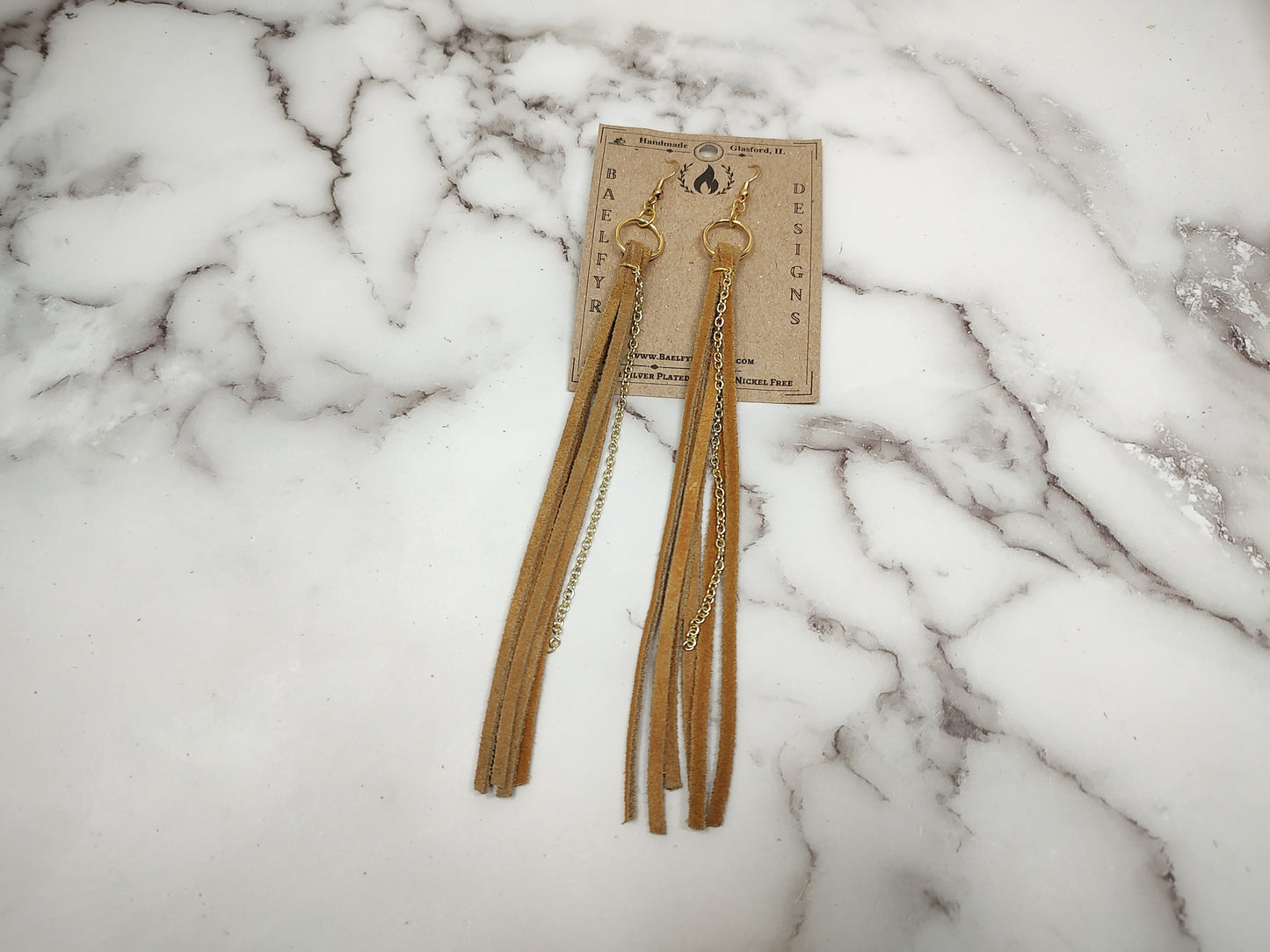LOOONG Leather Tassel Earrings