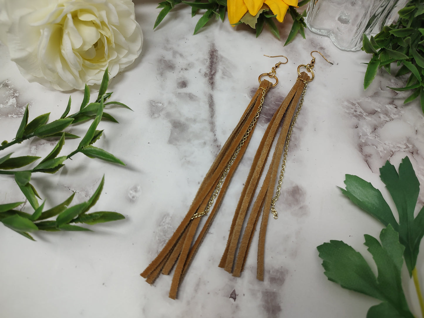LOOONG Leather Tassel Earrings
