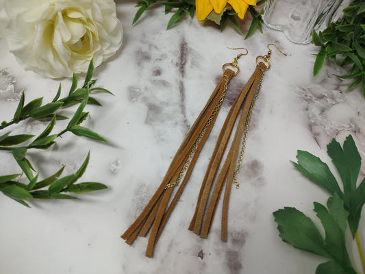 LOOONG Leather Tassel Earrings