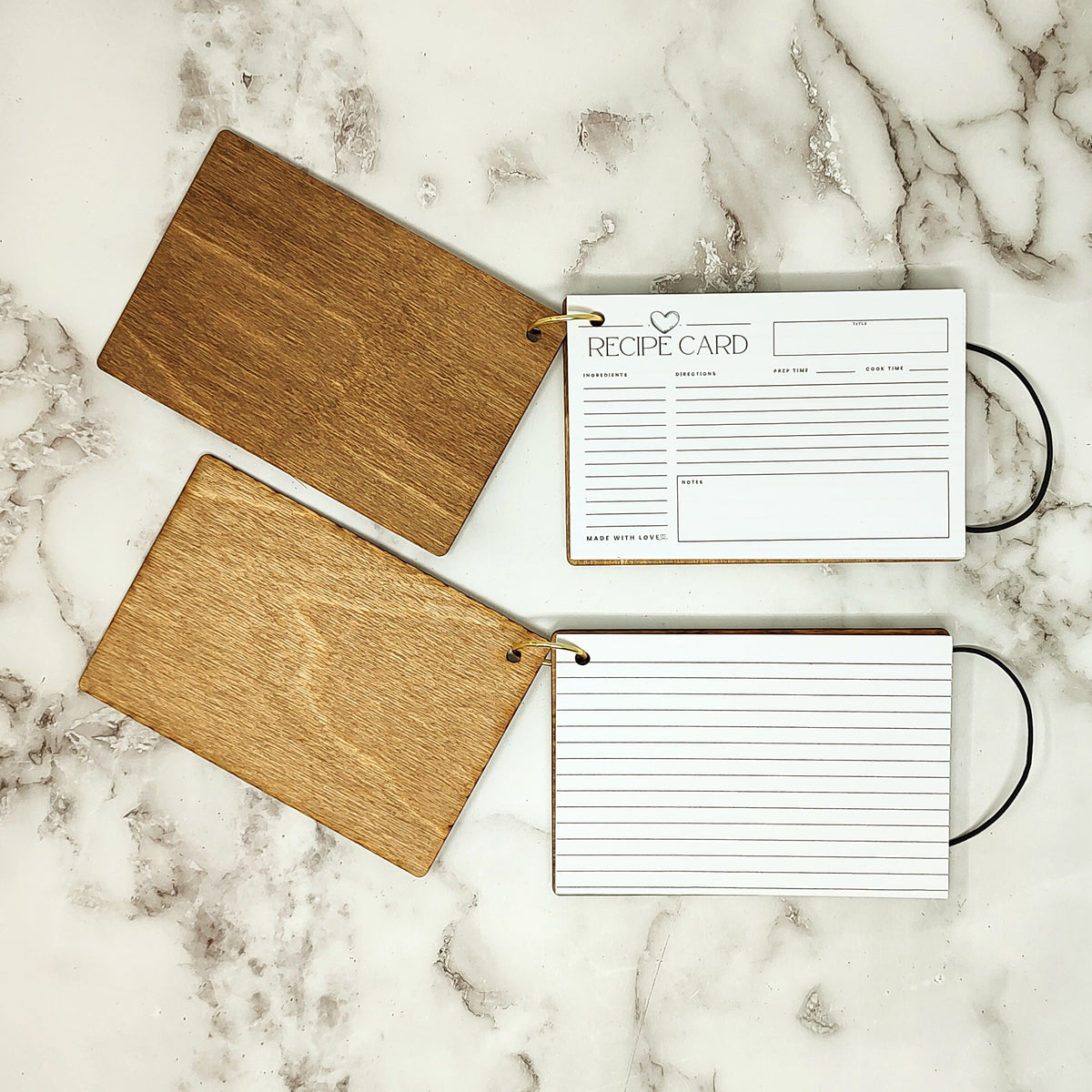 Wooden Index Card Notebooks - 4x6 Size