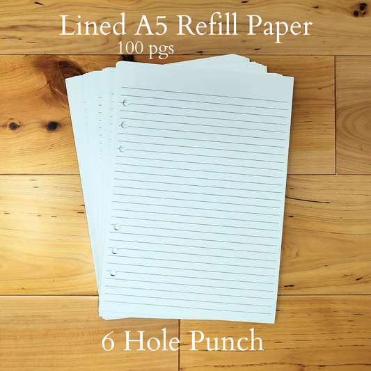 6 Hole Punch - Lined A5 Refill Paper
