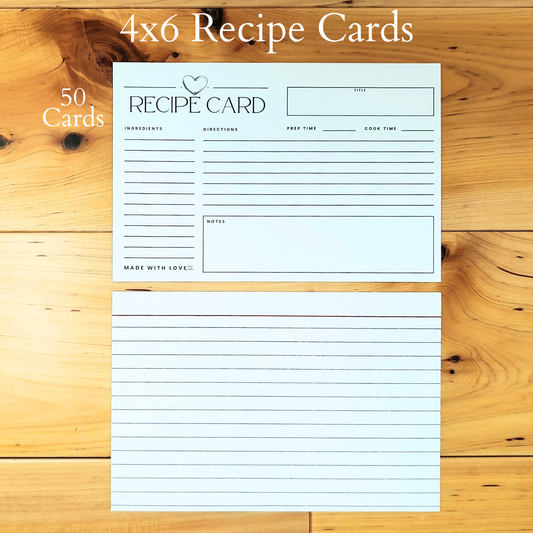 4x6 Recipe Card - 50 Cards