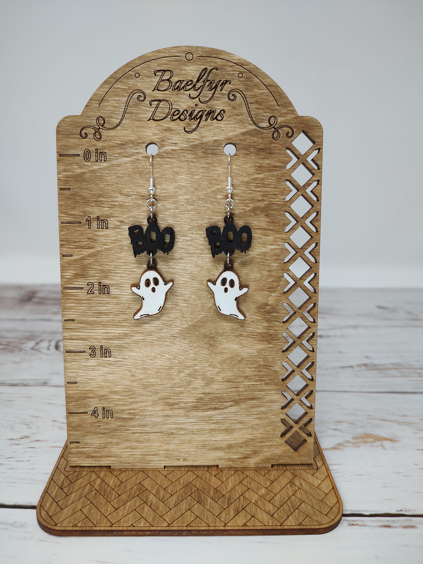 Boo & Ghost Wooden Halloween Earrings