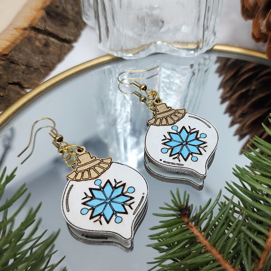Christmas Ornament Wooden Earrings